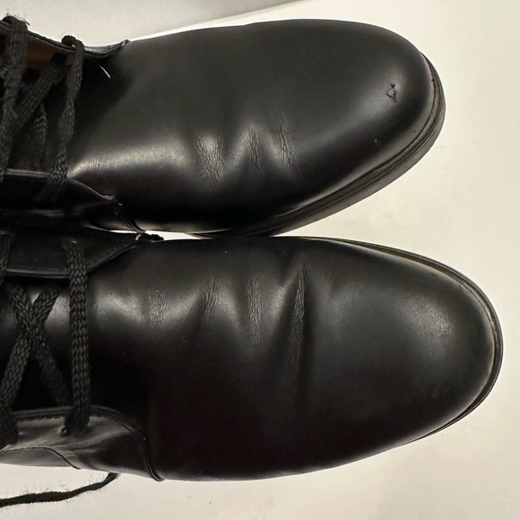 Salvatore Ferragamo Women's Leather and Fabric Combat Boot Size 9.0 B - Picture 4 of 14